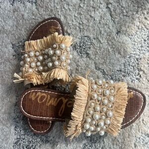 Sam Edleman Fringe Pearl Embellished Sandals ✨